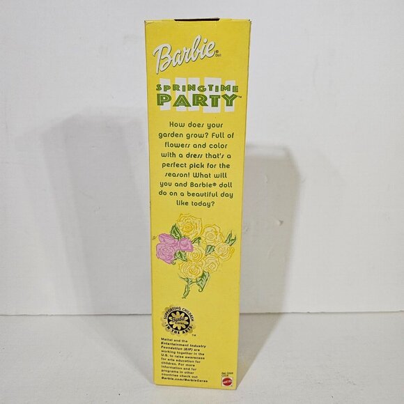 Barbie Springtime Party Purple Floral Dress Mattel C2528 C2605 NRFB 2002 - Picture 2 of 7